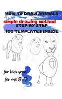 HOW TO DRAW ANIMALS simple drawing method STEP BY STEP 100 TEMPLATES INSIDE