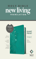 NLT Compact Giant Print Bible, Filament Enabled (Leatherlike, Peony Rich Teal, Red Letter)