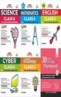 Olympiad Champs Science, Mathematics, English, Cyber & GK Class 6 with 30 Mock Tests (Set of 6 Books) 2nd Edition