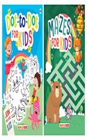 Activity Books for Kids - Dot to Dot and Mazes (Set of 2 Books)