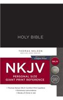 NKJV, Reference Bible, Personal Size Giant Print, Hardcover, Black, Red Letter Edition, Comfort Print