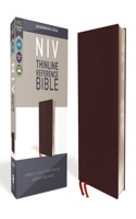 NIV, Thinline Reference Bible, Bonded Leather, Burgundy, Red Letter Edition, Comfort Print