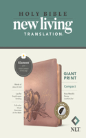 NLT Compact Giant Print Bible, Filament Enabled (Leatherlike, Rose Metallic Peony, Indexed, Red Letter)