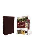 NKJV Study Bible, Bonded Leather, Burgundy, Full-Color, Comfort Print