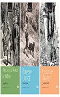 World's Greatest Original Classics : Around the World in 80 Days, Robinson Crusoe and Gullivers Travel (Bundle of 3 Books) Unabridged Classics (Classics book set)