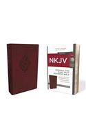 NKJV, Reference Bible, Personal Size Giant Print, Imitation Leather, Burgundy, Red Letter Edition, Comfort Print