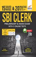 15 Solved Papers & 20 Practice Sets for SBI Clerk Preliminary & Main Exam with 5 Online Tests