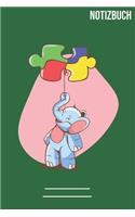 Notizbuch Gepunktet Puzzle Elefant