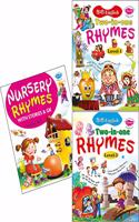 Set of 3 Books, Nursery Rhymes with Stories & G.K. (Senior KG), Hindi & English Two-in-One Rhymes (Level-1) and Hindi & English Two-in-One Rhymes (Level-2)