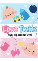 Love Twins - Baby log book for twins