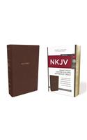 NKJV, Reference Bible, Center-Column Giant Print, Imitation Leather, Brown, Red Letter Edition, Comfort Print