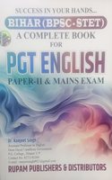 A Complete Book For PGT English Paper - 2 & Manis Exam Bihar BPSC STET by Dr. Ranjeet Singh