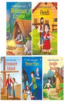 World Classics (Abridged) - Peter Pan, Treasure Island, Heidi, Jungle Book, Robinson Crusoe - (Illustrated) (Set of 5 Books)