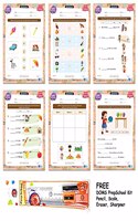 UKG Activity Worksheets 120 Pages + Sticker Sheet (English, Maths, GK, Colouring) [Workbook] Future Intelligence Books