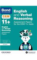 Bond 11+ English and Verbal Reasoning Assessment Papers for the CEM 11+ tests