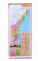 Andhra Pradesh Political Map (English) useful for school and competitive students 18x23 Paper Print