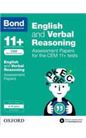 Bond 11+: English and Verbal Reasoning: Assessment Papers for the CEM 11+ tests