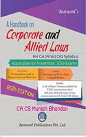 Bestword A Handbook on Corporate and Allied Laws CA Final Old Syllabus By Munish Bhandari Applicable for November 2019 Exam