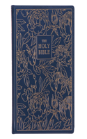 KJV Holy Bible, Large Print Note-Taking Bible, Faux Leather Hardcover - King James Version, Navy W/Gold Floral