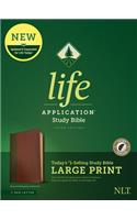 NLT Life Application Study Bible, Third Edition, Large Print (Red Letter, Leatherlike, Brown/Tan, Indexed)