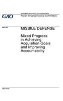 Missile defense, mixed progress in achieving acquisition goals and improving accountability