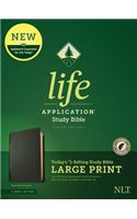 NLT Life Application Study Bible, Third Edition, Large Print (Red Letter, Genuine Leather, Black, Indexed)