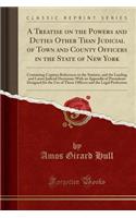 A Treatise on the Powers and Duties Other Than Judicial of Town and County Officers in the State of New York: Containing Copious References to the Statutes, and the Leading and Latest Judicial Decisions; With an Appendix of Precedents Designed for