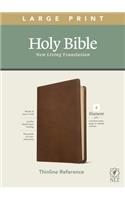 NLT Large Print Thinline Reference Bible, Filament Enabled Edition (Red Letter, Leatherlike, Rustic Brown)