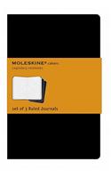 Moleskine Ruled Cahier L - Black Cover (3 Set)