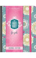 Niv, Holy Bible for Girls, Journal Edition, Hardcover, Teal/Gold, Elastic Closure